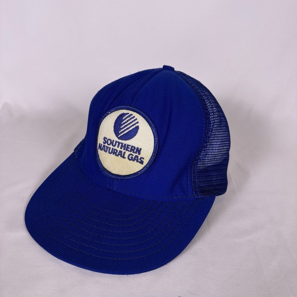 Vintage Southern Natural Gas Trucker Hat Blue Snapback Cap Mesh Made in USA